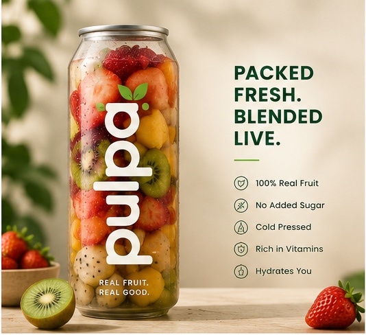 Pulpa fruit-filled bottle